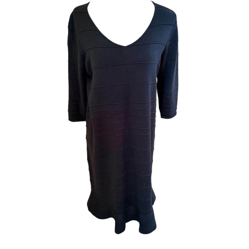 Lane Bryant Dark Green Ribbed V-neck Sheath Dress 14/16